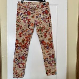 Zara floral jeans